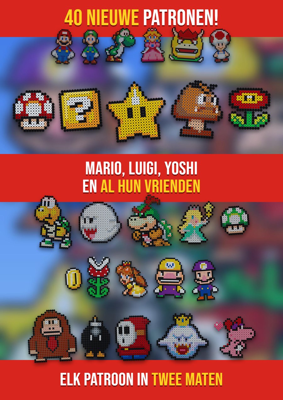 Super Mario strijkkralen patronen – Basis